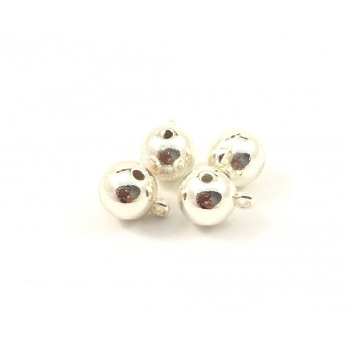 Bail bead round 8mm silver